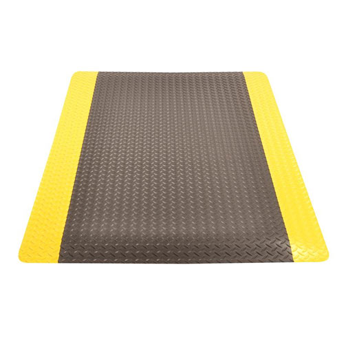 Dura Trax Ultra Anti-Fatigue Mat 3x75 ft full tile black yellow.