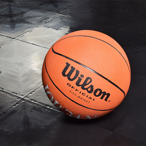 Basketball on interlocking Flat Top Click Tiles