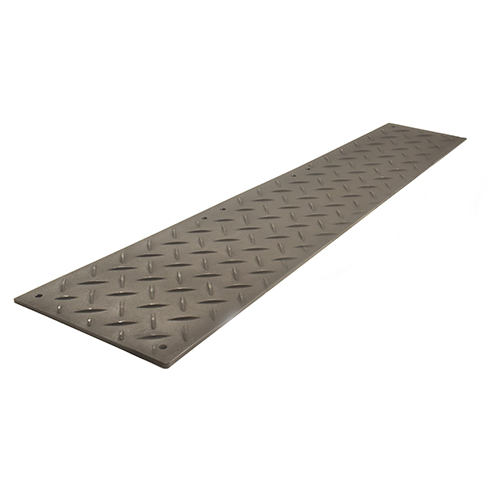  Ground Protection Mats 2x8 ft Black top view on white background