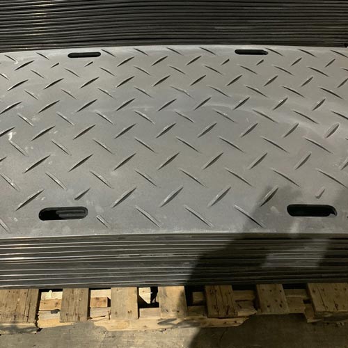 Ground Protection Mats 3x8 Ft Black Stacked