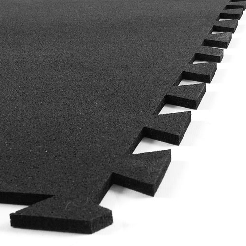 Geneva Rubber Tile 3/8 Inch Black