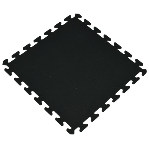 Interlocking Rubber Tile 2x2 Ft x 3/8 Inch Black full diamond.