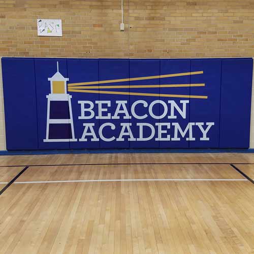 Gym Wall Pads 2x6 Ft Z Clip Class A Fire Rated Beacon Academy