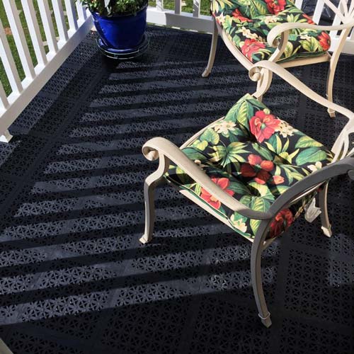 StayLock Perforated Tiles Black patio chair