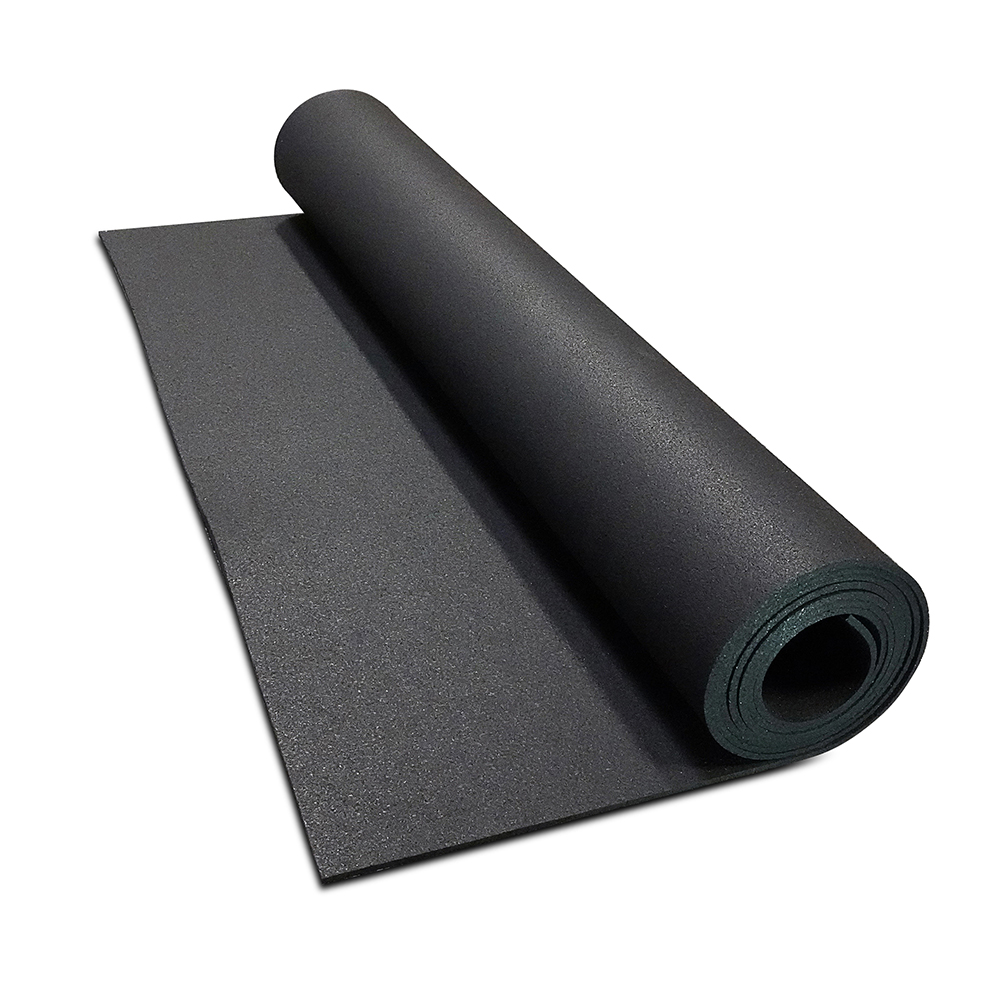 Rubber Home GymF looring 1/4 Inch 4x10 Ft Black Roll