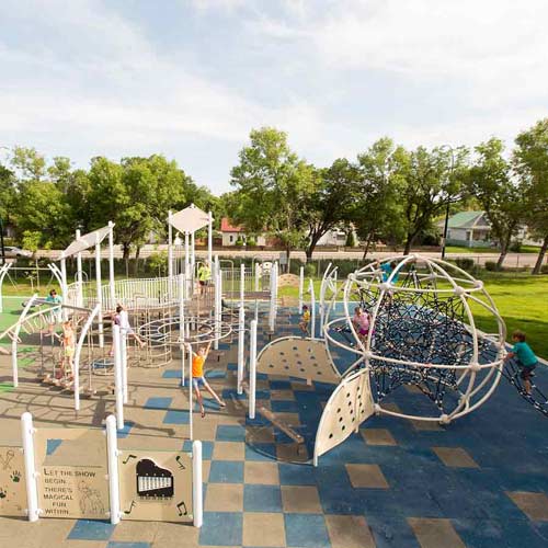 Sterling Rubber Playground Tile 4.25 Inch Installed in Outdoor Playground