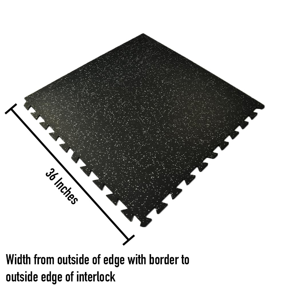 Interlocking Geneva Rubber Tile with Borders 10% Color 3/8 Inch x 35x35 Inch Graphic 36 inch