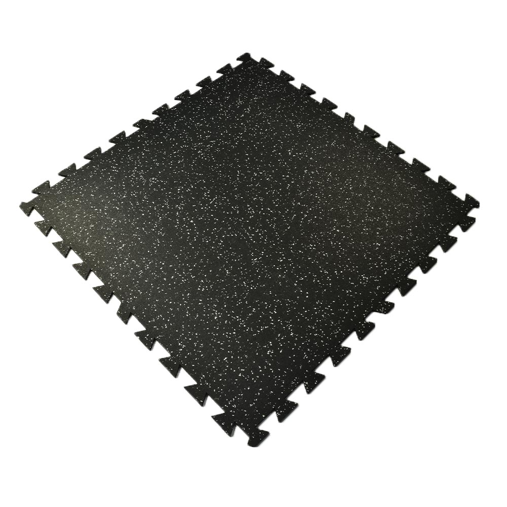 Interlocking Geneva Rubber Tile with Borders 10% Color 3/8 Inch x 35x35 Inch Angle view