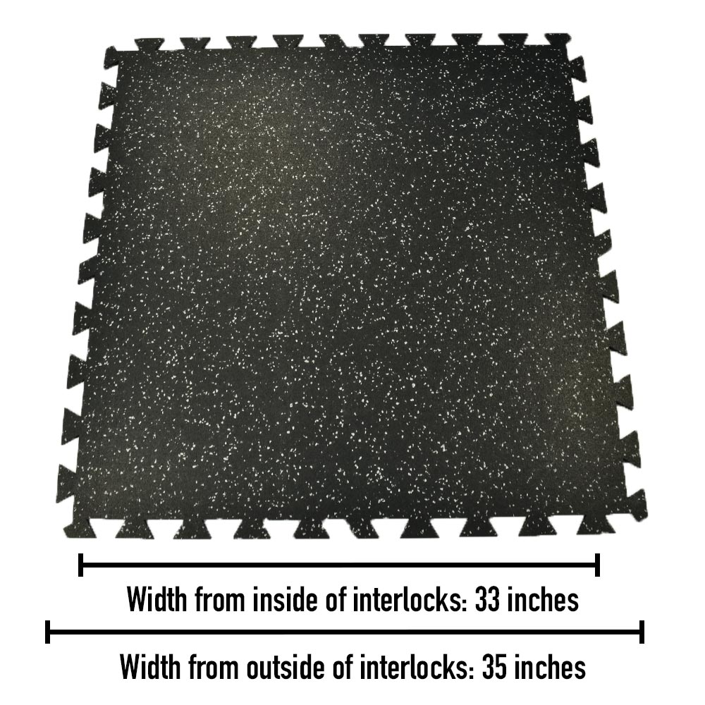Interlocking Geneva Rubber Tile with Borders 10% Color 3/8 Inch x 35x35 Inch Dimnesions