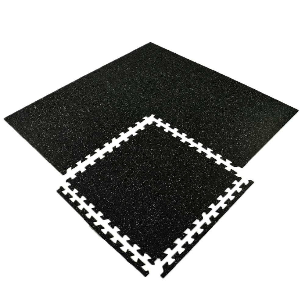 Interlocking Geneva Rubber Tile with Borders 10% Color 3/8 Inch x 35x35 Inch Qaud install with borders