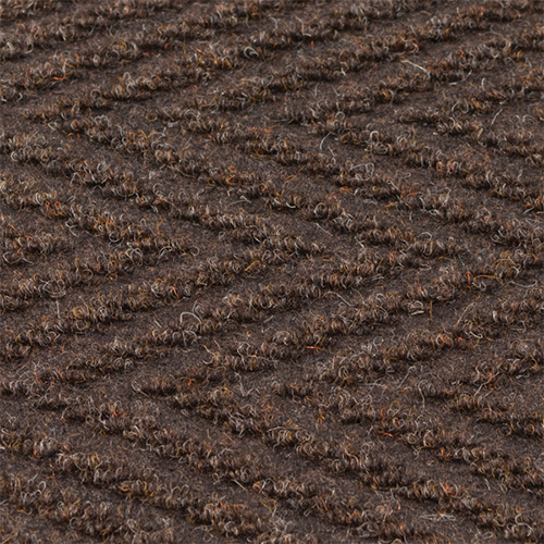 Chevron Rib Carpet Mat Brown close up