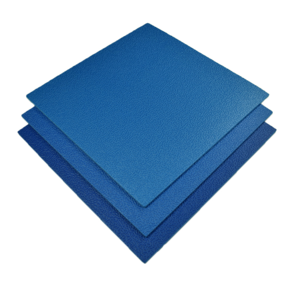 AquaTile Aquatic Flooring 3/8 Inch x 2x2 Ft. Coastal Collection shades of blue color stack