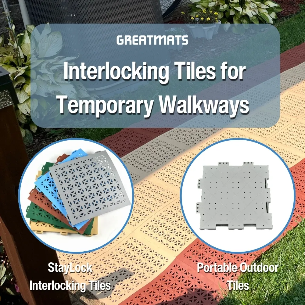 interlocking tiles for temporary walkways infographic