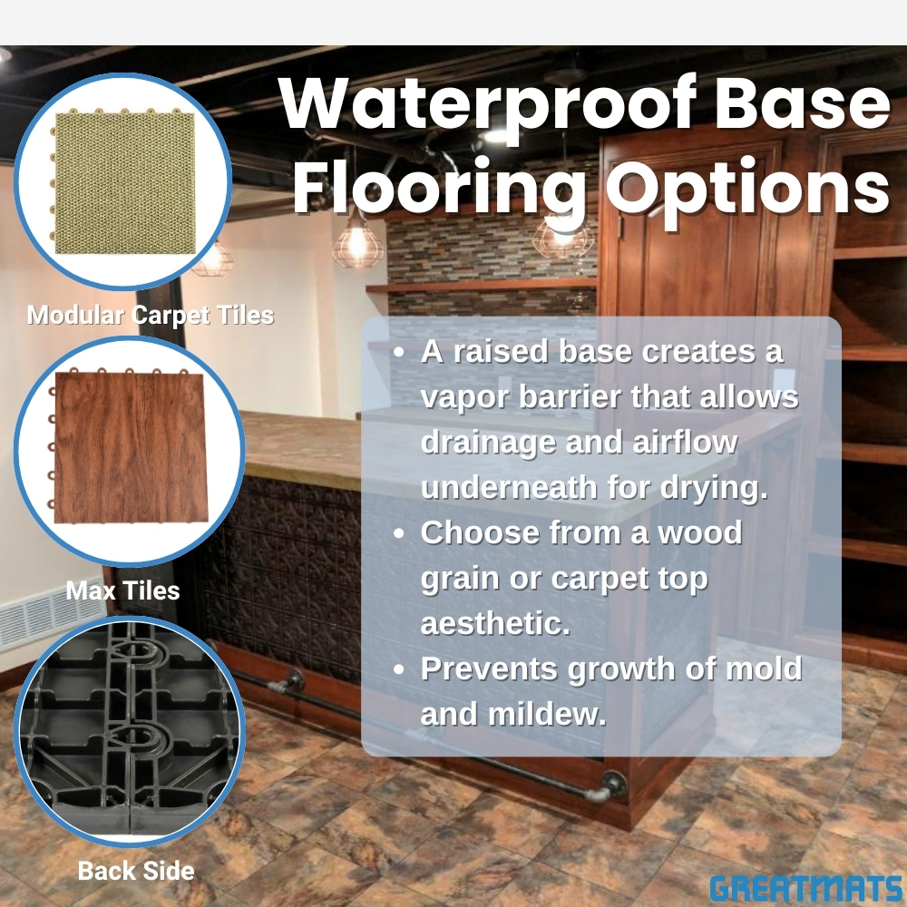 waterproof base basement floor tile options infographic