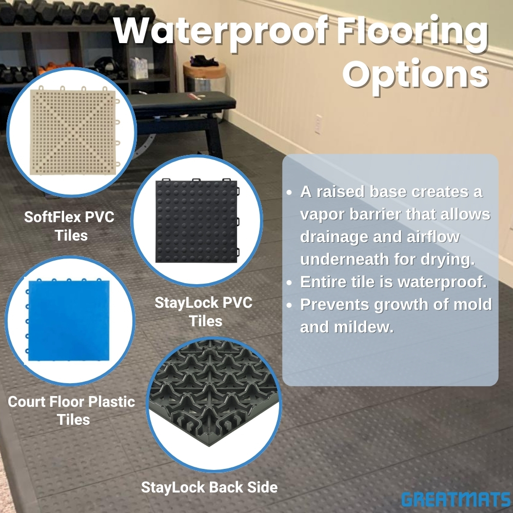 waterproof basement flooring options infographic