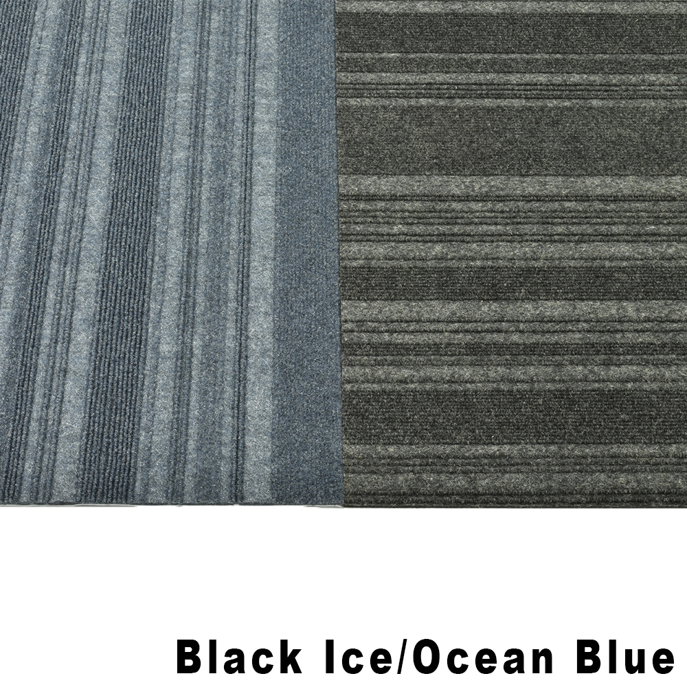 Black Ice and Ocean Blue Side by Side Smart Transformations Couture 24x24 In Carpet Tile 15 per case