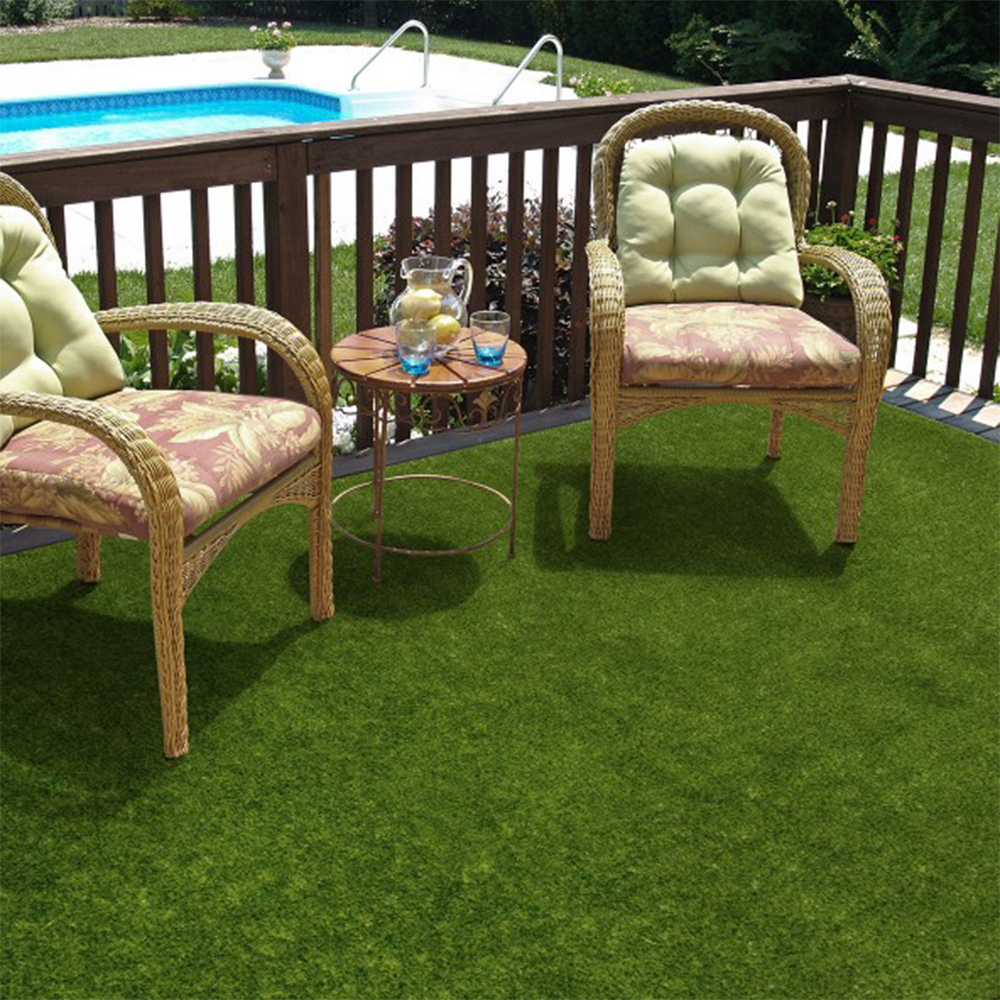 deck chairs on fake grass carpet