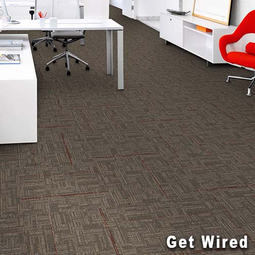 Daily Wire Commercial Carpet Tiles 24x24 Inch Carton of 24 Get Wired Install Quarter Turn