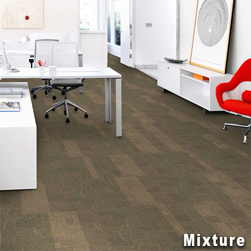 Design Medley II Commercial Carpet Tile 5.9 mm x 24x24 Inches Carton of 18 brick ashlar install Mixture