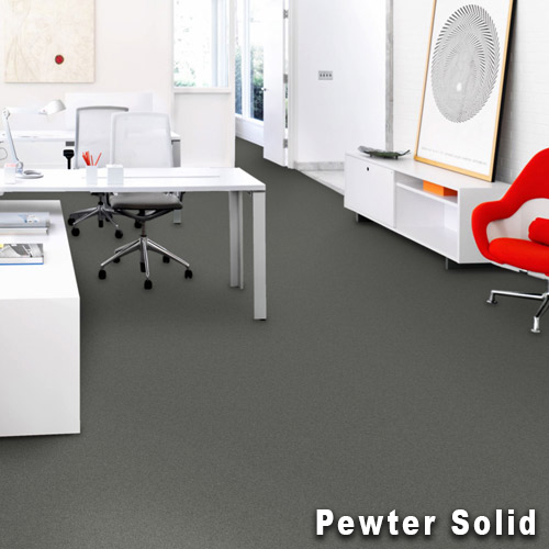 Rule Breaker Commercial Carpet Tiles pewter solid install.