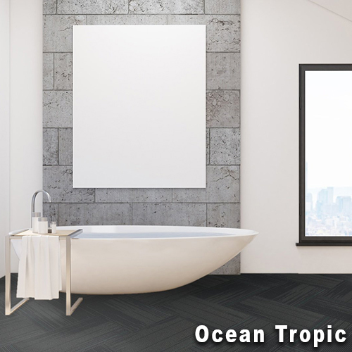 Reverb Commercial Carpet Tiles 24x24 Inch Carton of 18 Bathroom Ocean Tropic