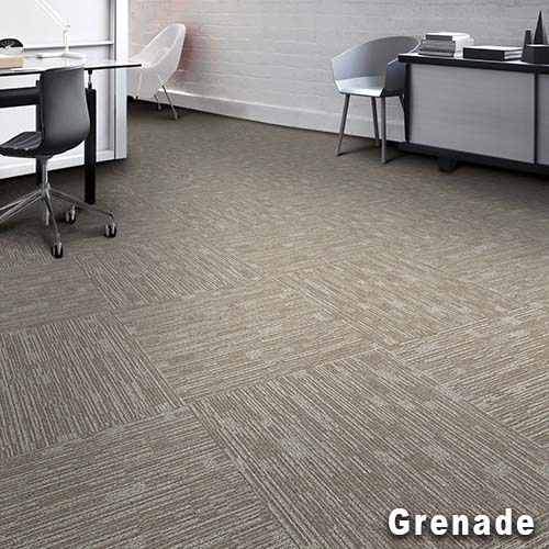 Surface Stitch Commercial Carpet Tiles 24x24 Inch Carton of 24 Grenade Install Quarter Turn