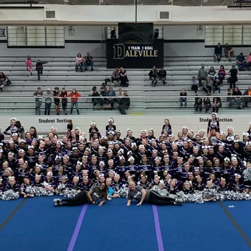 Anderson invasion cheer team using flexible tool up cheer mats