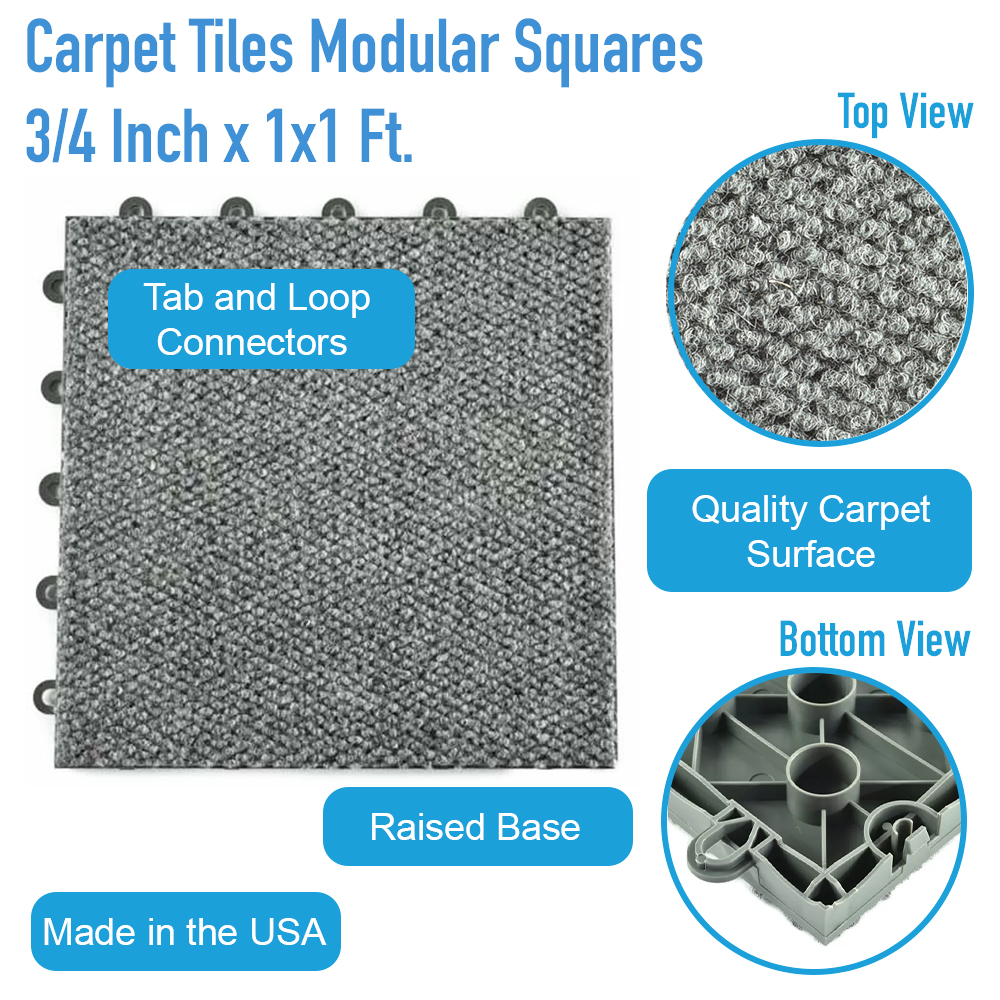 Basement Carpet Tiles Raised Squares Snap infographic