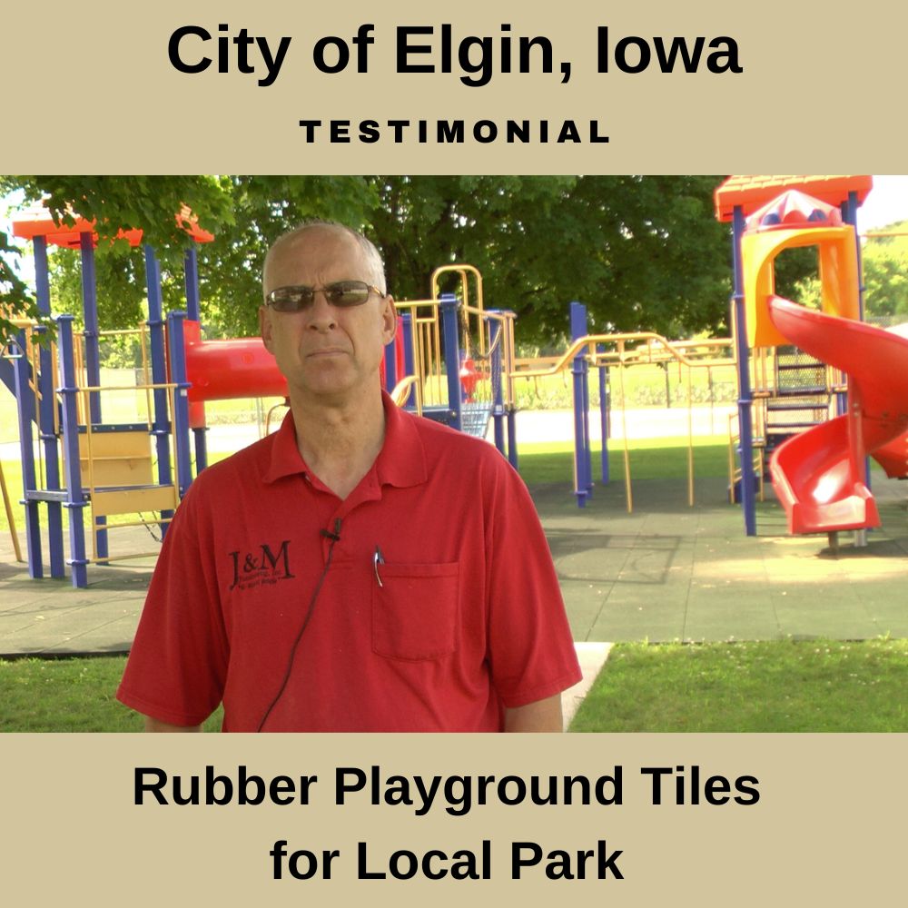 City of Elgin, Iowa using rubber tiles for outdoor playground