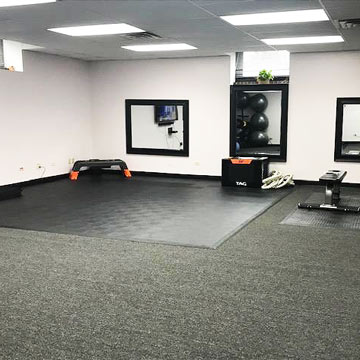 Home Gym Flooring Over Carpet For Workout Exercise Bump Top1 