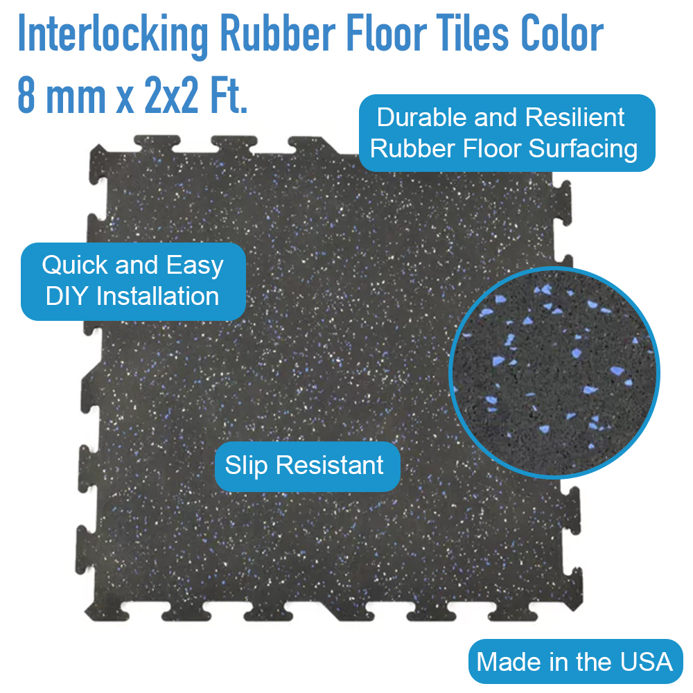 Interlocking Rubber Tile 2x2 Ft x 8 mm Color info graphic