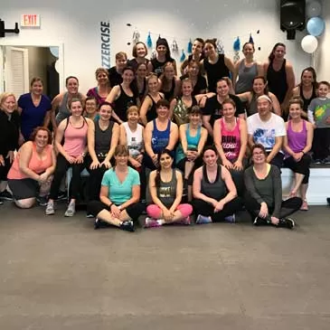 jazzercise studio using foam floor mats for flooring