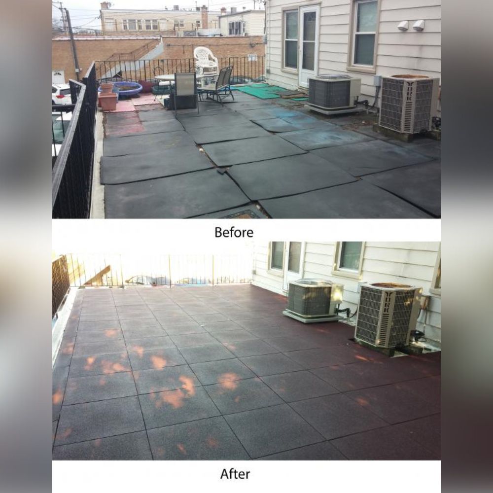 Sterling Rooftop Tiles will not curl like the previously used rubber mats.