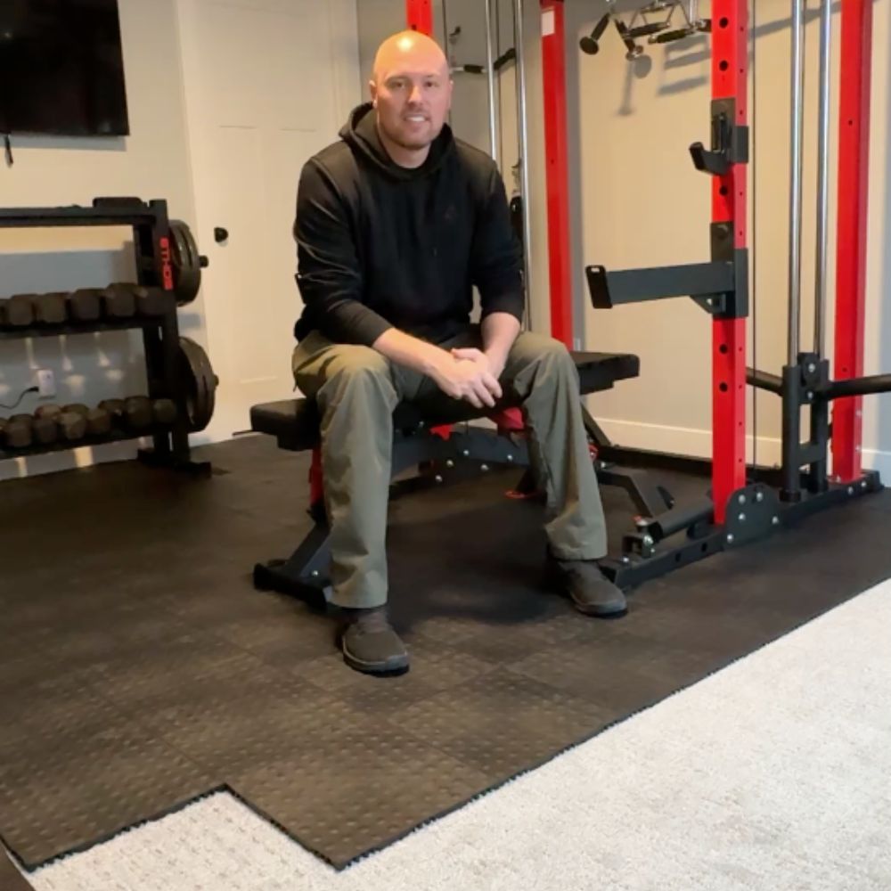 home gym flooring over carpet