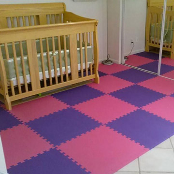 kids puzzle mat pink purple nursery