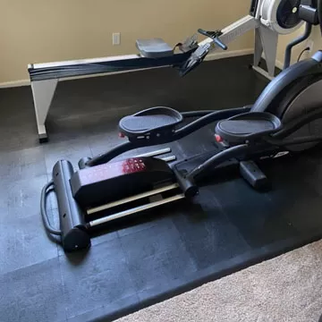 Home gym flooring online over carpet