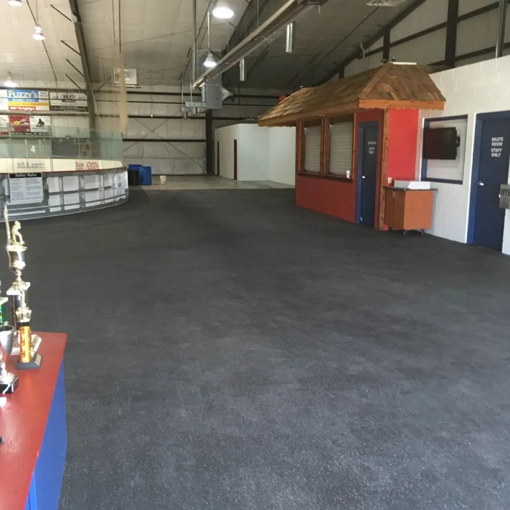 Monroe Youth Hockey Association Install Rubber Flooring to Protect Skates