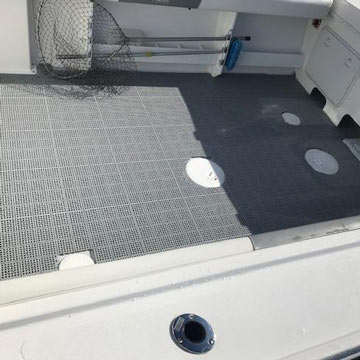 patio tiles used for boat flooring