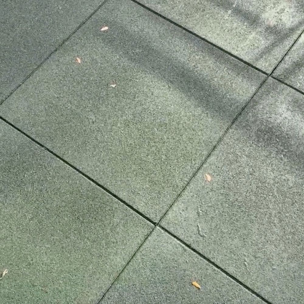 green rubber tiles for roof top patio