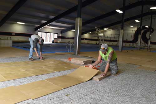 Unity School District Pool Life Floor Installation over Tile