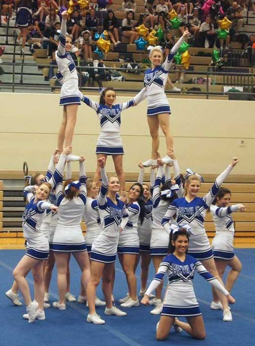Rollout cheerleading mats help prevent serious injuries.