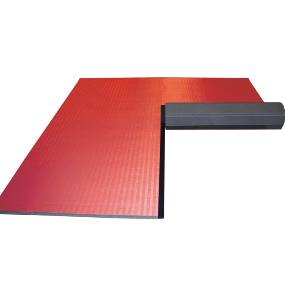 Red Home Wrestling Flexi-Connect Mat with Circle and Marks 1-1/4 Inch x 10x10 Ft.