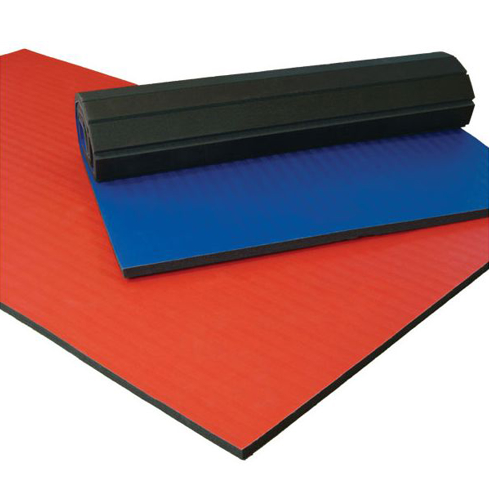  Home Martial Arts Flexi-Roll Mat Tatami Surface 1-1/4 Inch x 5x10 Ft. red and blue mats