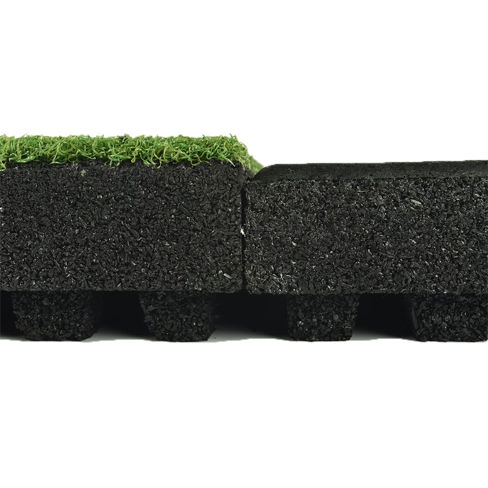dBTile Gym Floor Tile Black with RageTurf thickness view