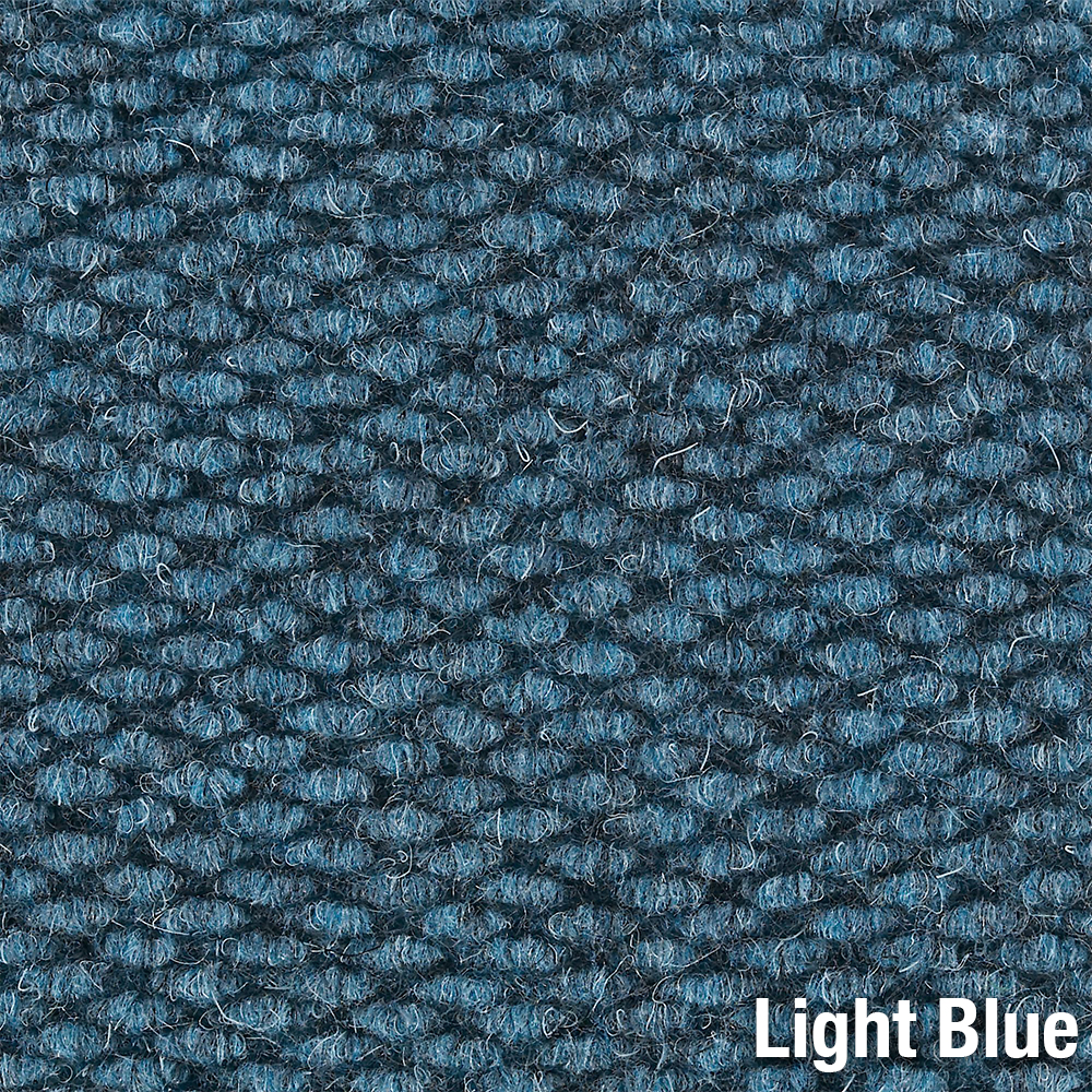 Berber Roll Goods Indoor Entrance Matting-Singed Edge 6 x 125 ft light blue