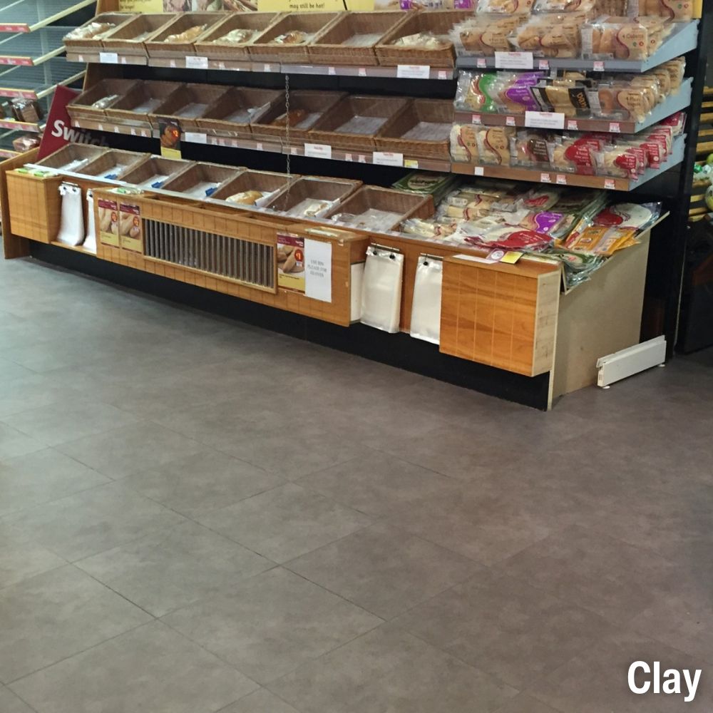 SupraTile 7 mm Designer Vinyl Floor Tiles Top Series supra tile clay grocery store install