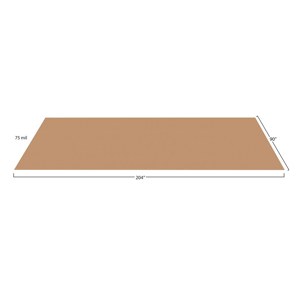 Diagram of G-Floor Coin Tread Garage Floor Roll 75 mil x 7.6x17 Ft. in sandstone