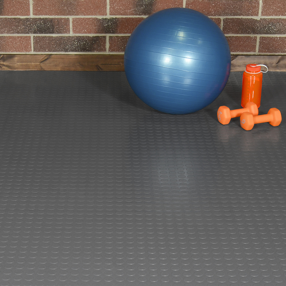 polyvinyl rolls garage exercise area install