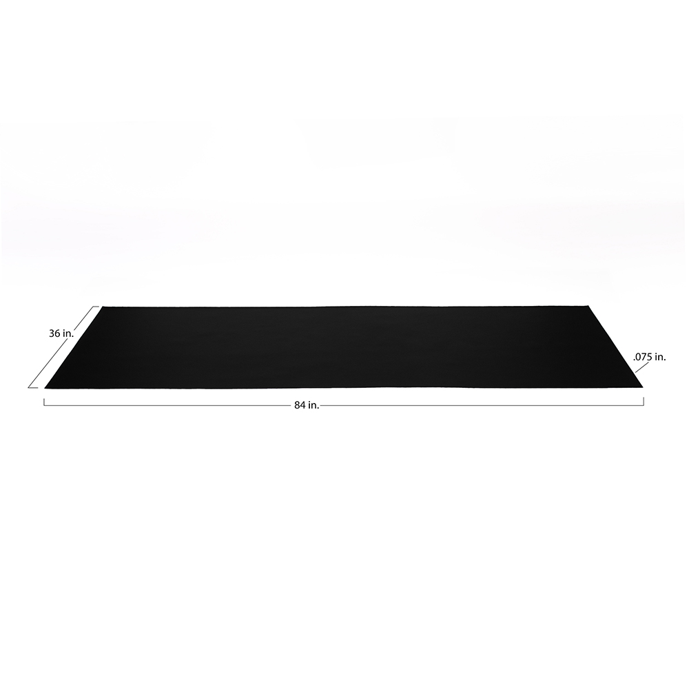 Diagram of G-Floor Exercise Equipment Mat 75 mil x 36x84 Inch in midnight black