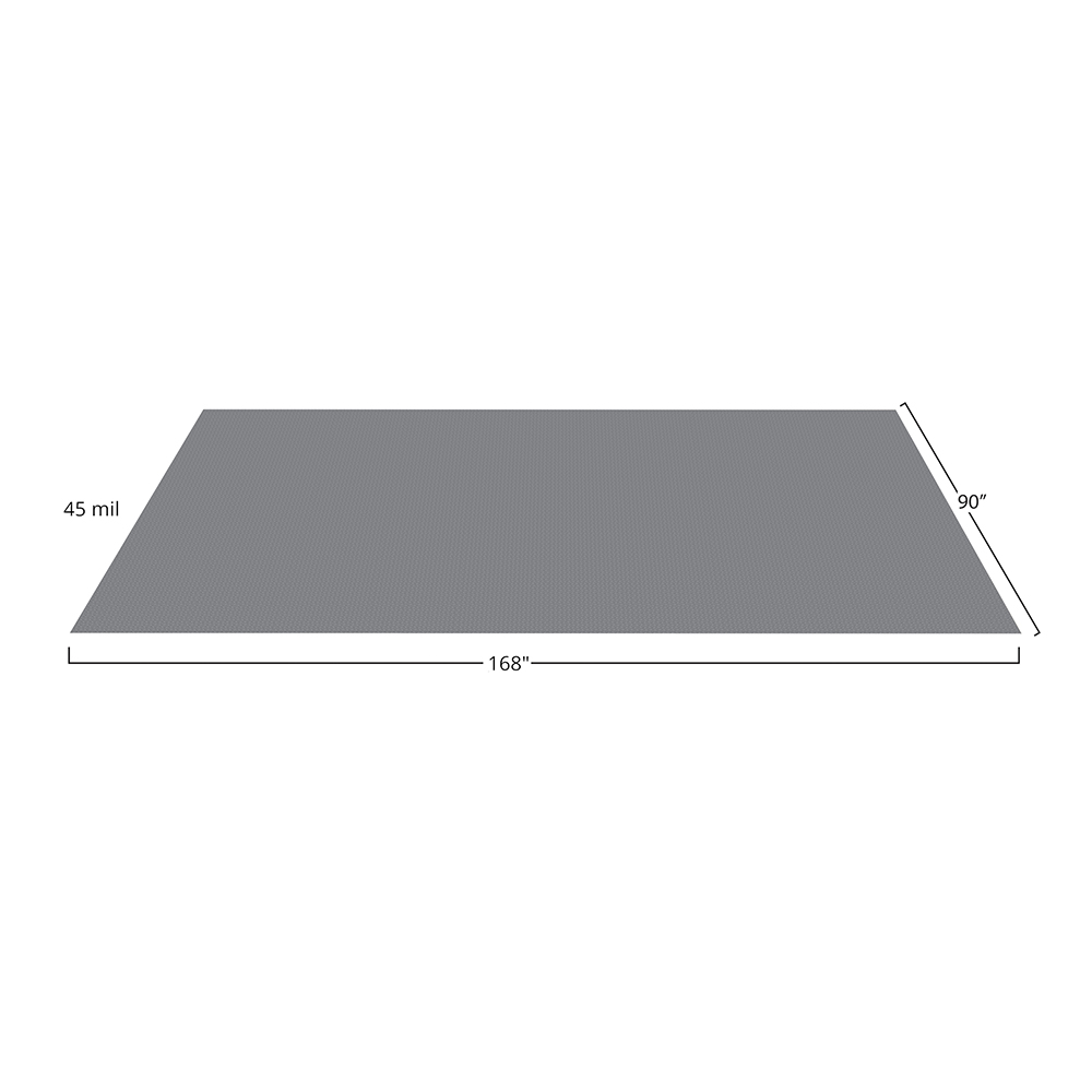 Diagram of slate gray G-Floor Lite Diamond Tread Garage Floor Roll 45 mil x 7.6x14 Ft.